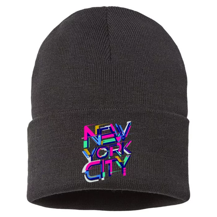 Retro New York City Sustainable Knit Beanie