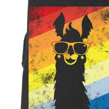 Retro No Drama Llama Doggie 3-End Fleece Hoodie