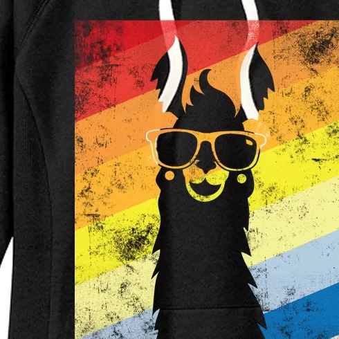 Retro No Drama Llama Women's Fleece Hoodie