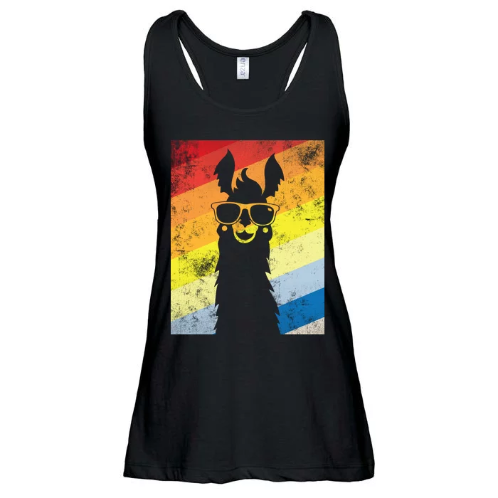 Retro No Drama Llama Ladies Essential Flowy Tank