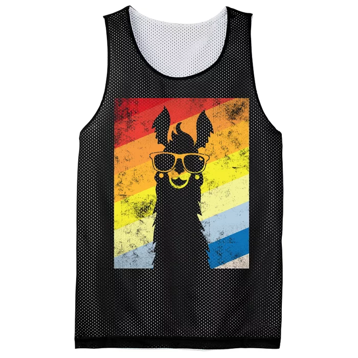 Retro No Drama Llama Mesh Reversible Basketball Jersey Tank