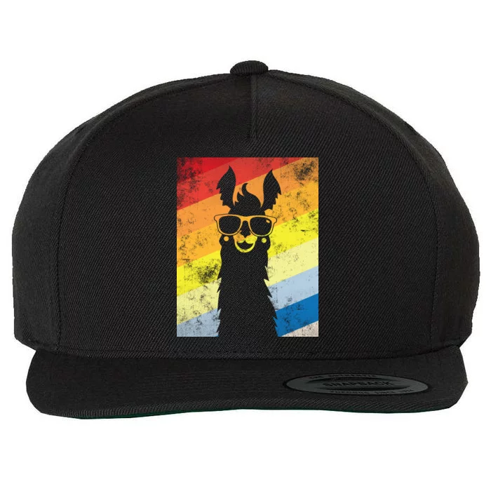 Retro No Drama Llama Wool Snapback Cap