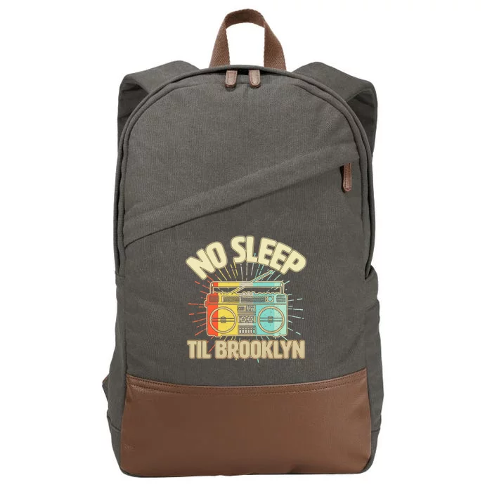 Retro No Sleep Til Brooklyn Cotton Canvas Backpack