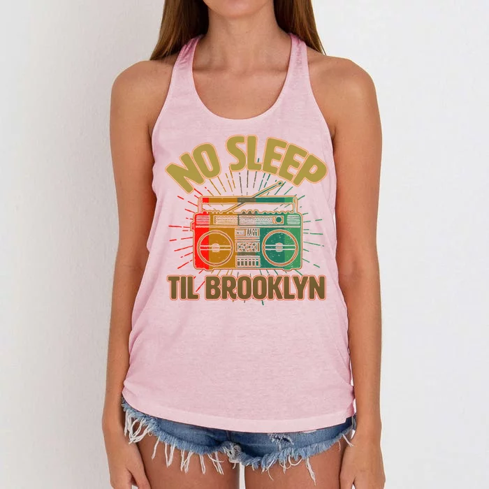 Retro No Sleep Til Brooklyn Women's Knotted Racerback Tank