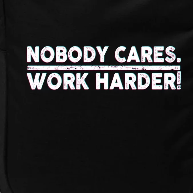 Retro Nobody Cares Work Harder Distressed Impact Tech Backpack