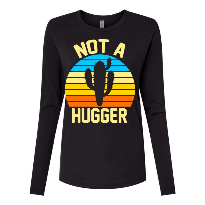 Retro Not A Hugger Funny Womens Cotton Relaxed Long Sleeve T-Shirt