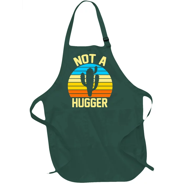 Retro Not A Hugger Funny Full-Length Apron With Pocket