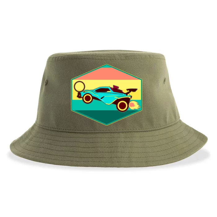 Retro Octane Rocket Soccer Vintage Sustainable Bucket Hat