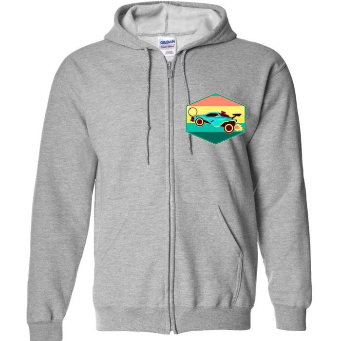 Retro Octane Rocket Soccer Vintage Full Zip Hoodie