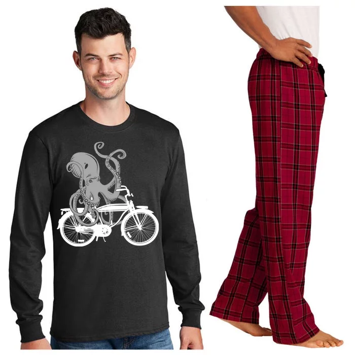 Retro Octopus Bike Long Sleeve Pajama Set