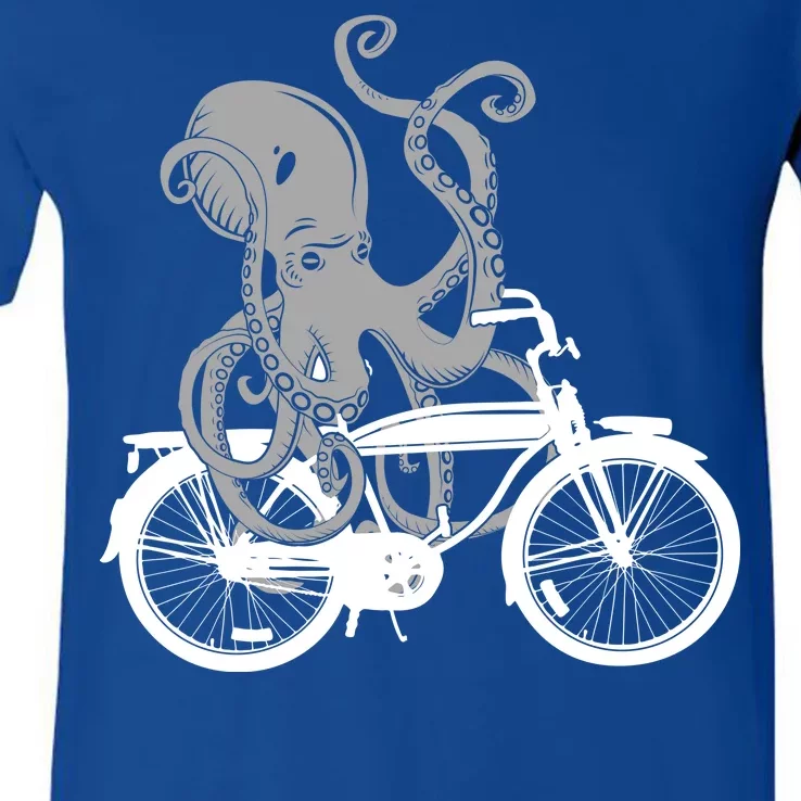 Retro Octopus Bike V-Neck T-Shirt