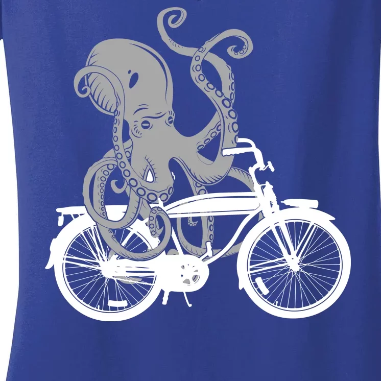 Retro Octopus Bike Women's V-Neck T-Shirt