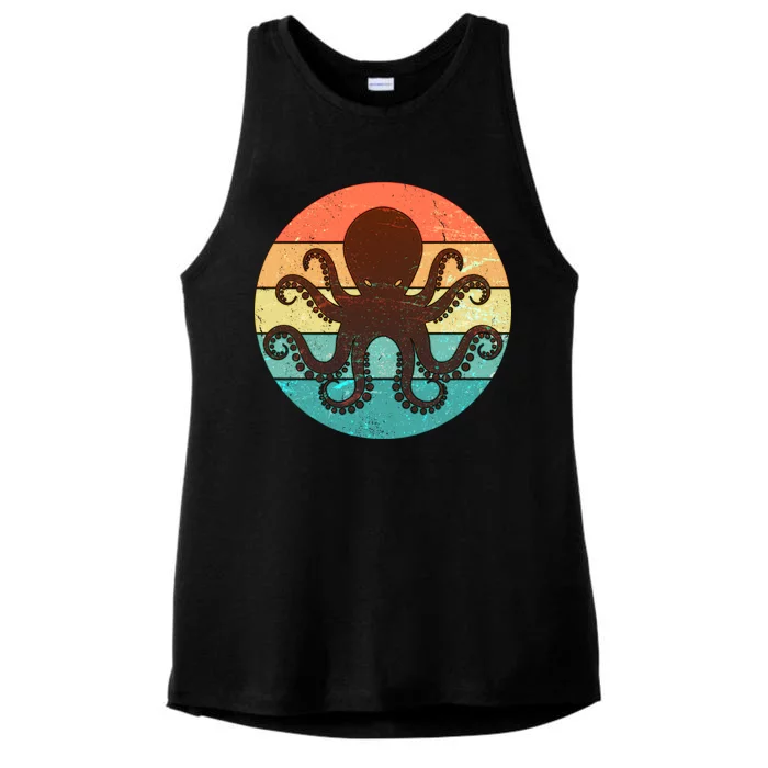 Retro Octopus Kraken Ladies Tri-Blend Wicking Tank