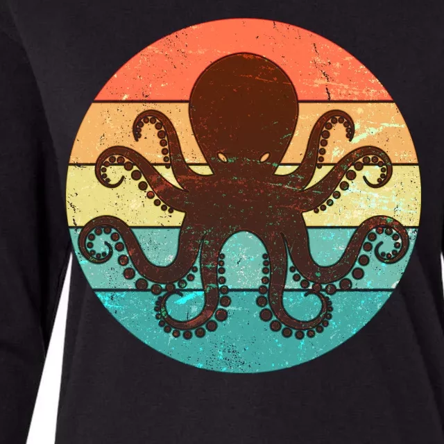 Retro Octopus Kraken Womens Cotton Relaxed Long Sleeve T-Shirt