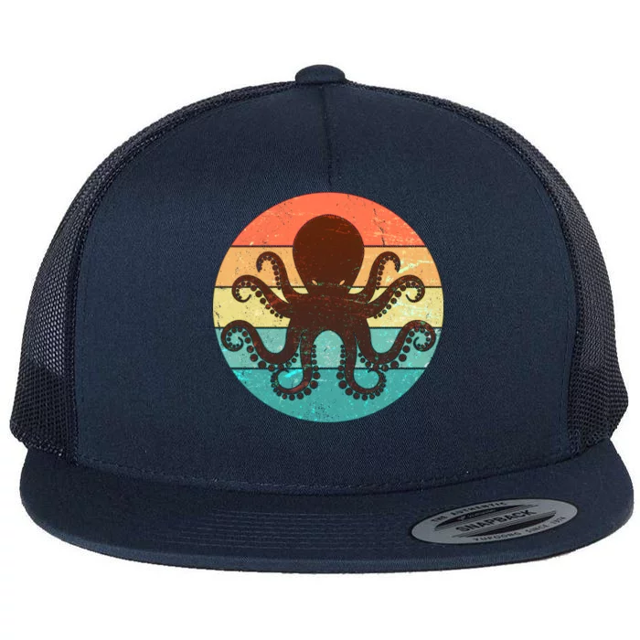 Retro Octopus Kraken Flat Bill Trucker Hat