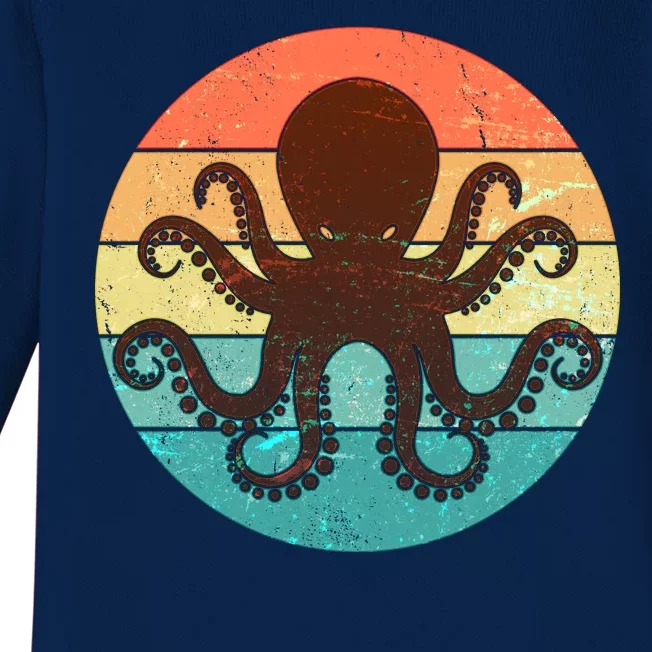 Retro Octopus Kraken Baby Long Sleeve Bodysuit