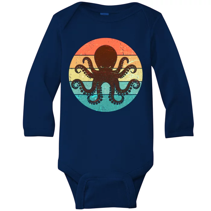 Retro Octopus Kraken Baby Long Sleeve Bodysuit