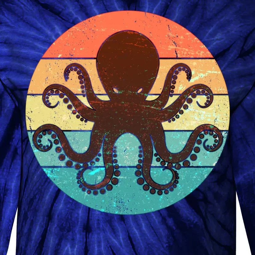 Retro Octopus Kraken Tie-Dye Long Sleeve Shirt