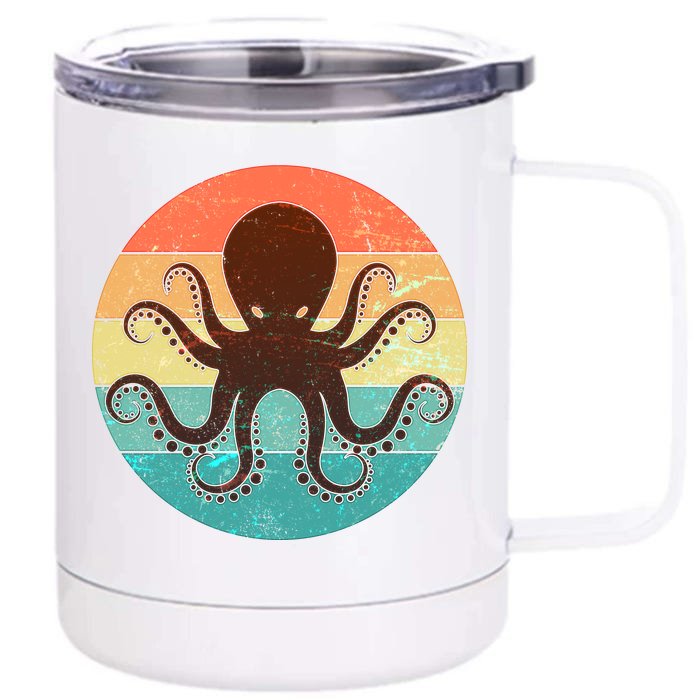 Retro Octopus Kraken Front & Back 12oz Stainless Steel Tumbler Cup