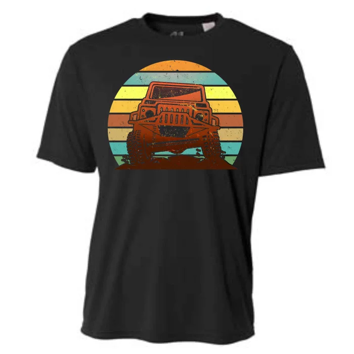 Retro Off Road Truck 4x4 Sunset Cooling Performance Crew T-Shirt