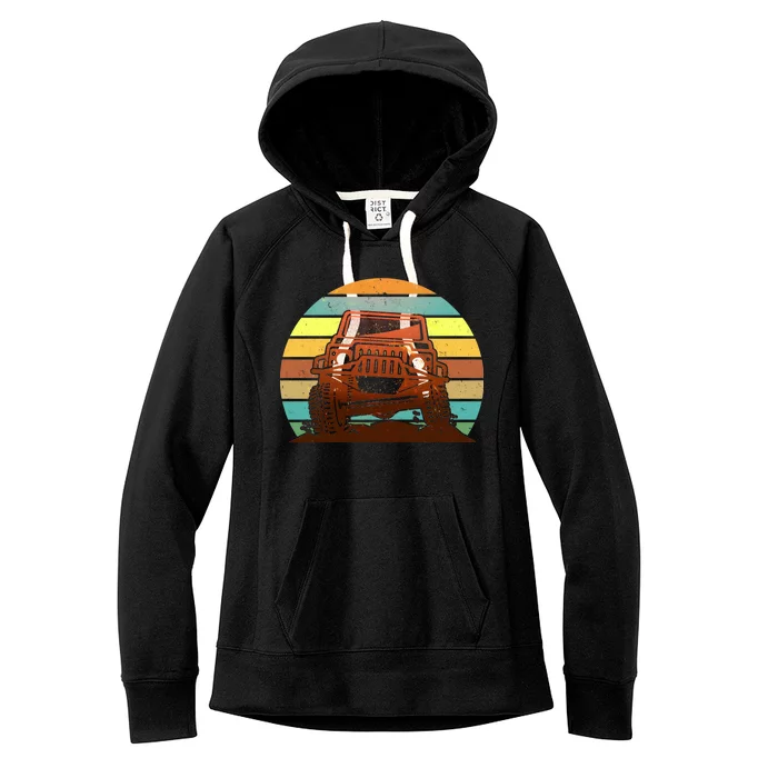 Retro Off Road Truck 4x4 Sunset Women's Fleece Hoodie