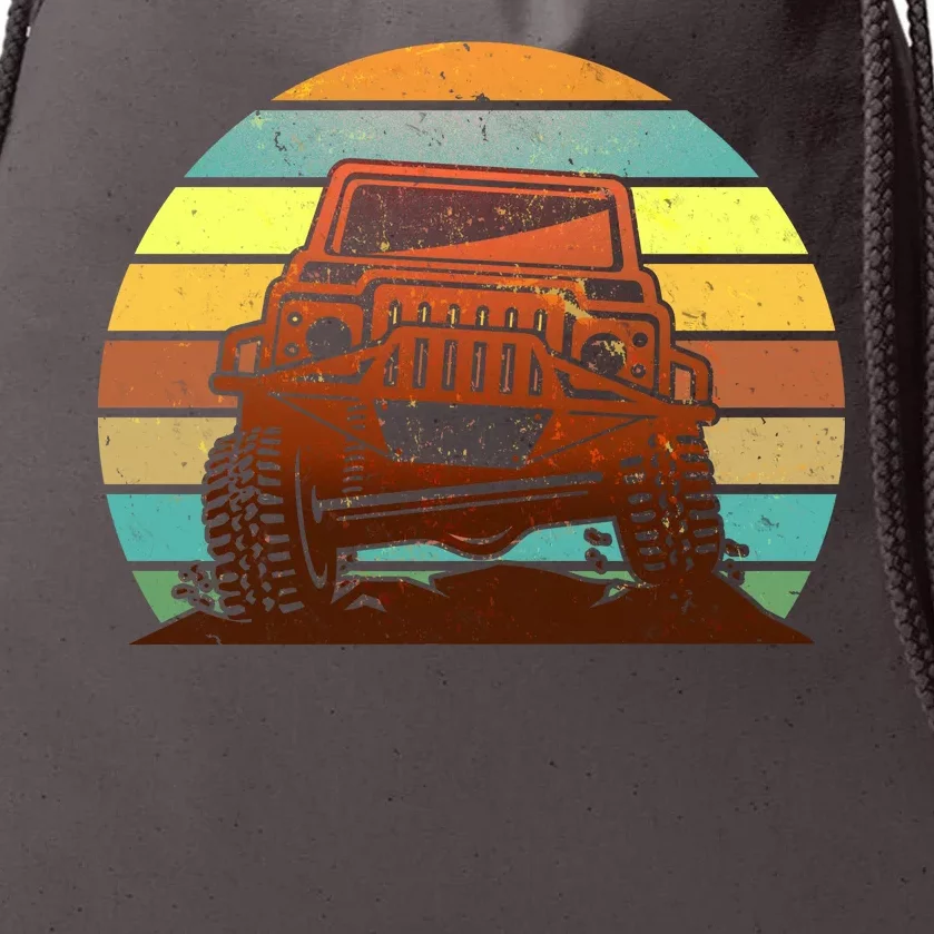 Retro Off Road Truck 4x4 Sunset Drawstring Bag