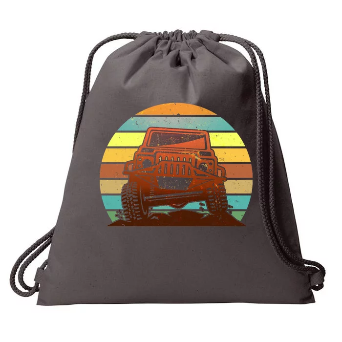 Retro Off Road Truck 4x4 Sunset Drawstring Bag