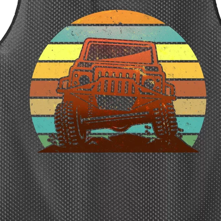 Retro Off Road Truck 4x4 Sunset Mesh Reversible Basketball Jersey Tank