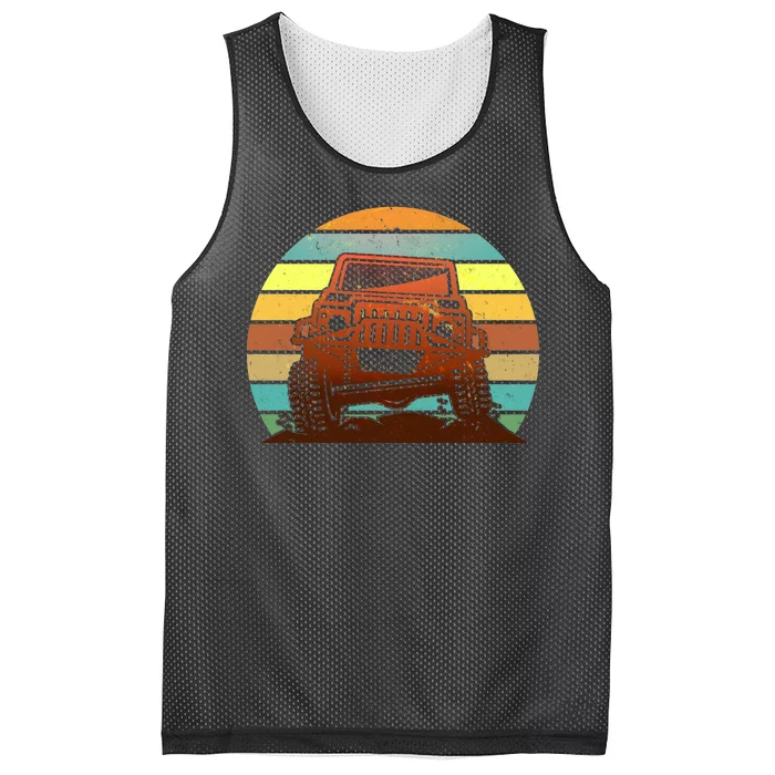 Retro Off Road Truck 4x4 Sunset Mesh Reversible Basketball Jersey Tank