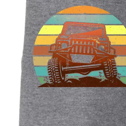 Retro Off Road Truck 4x4 Sunset Doggie 3-End Fleece Hoodie