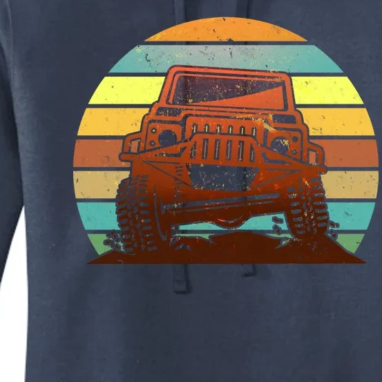 Retro Off Road Truck 4x4 Sunset Women's Pullover Hoodie