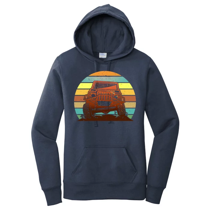 Retro Off Road Truck 4x4 Sunset Women's Pullover Hoodie