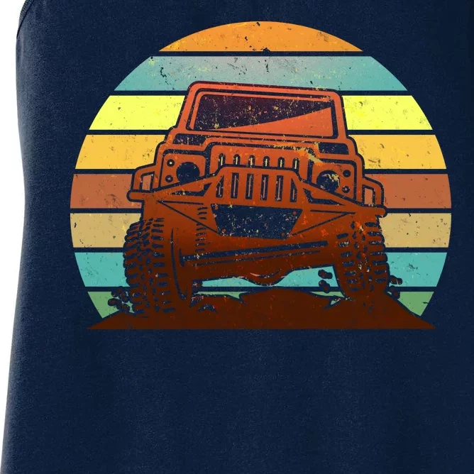 Retro Off Road Truck 4x4 Sunset Women's Racerback Tank