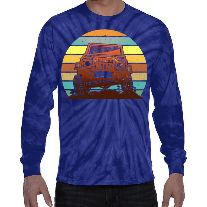 Retro Off Road Truck 4x4 Sunset Tie-Dye Long Sleeve Shirt