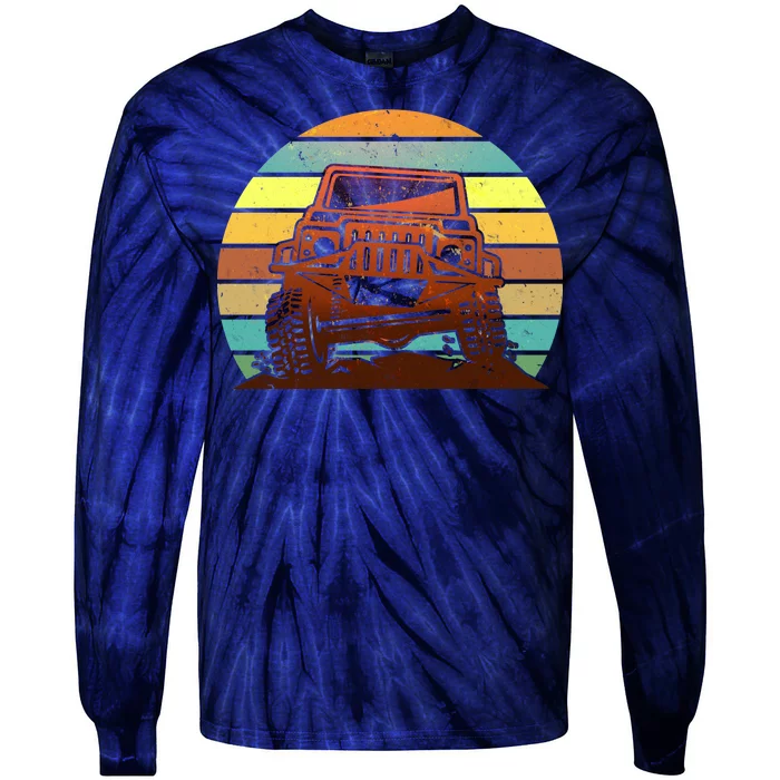 Retro Off Road Truck 4x4 Sunset Tie-Dye Long Sleeve Shirt