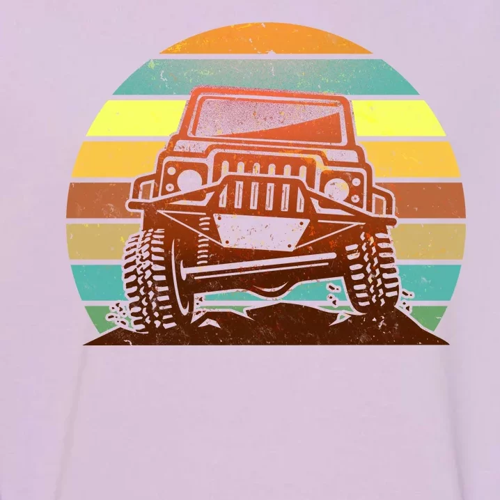 Retro Off Road Truck 4x4 Sunset Garment-Dyed Sweatshirt