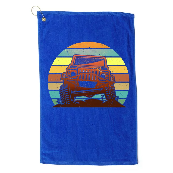 Retro Off Road Truck 4x4 Sunset Platinum Collection Golf Towel