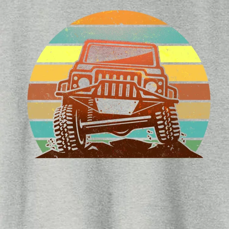 Retro Off Road Truck 4x4 Sunset Women's Crop Top Tee