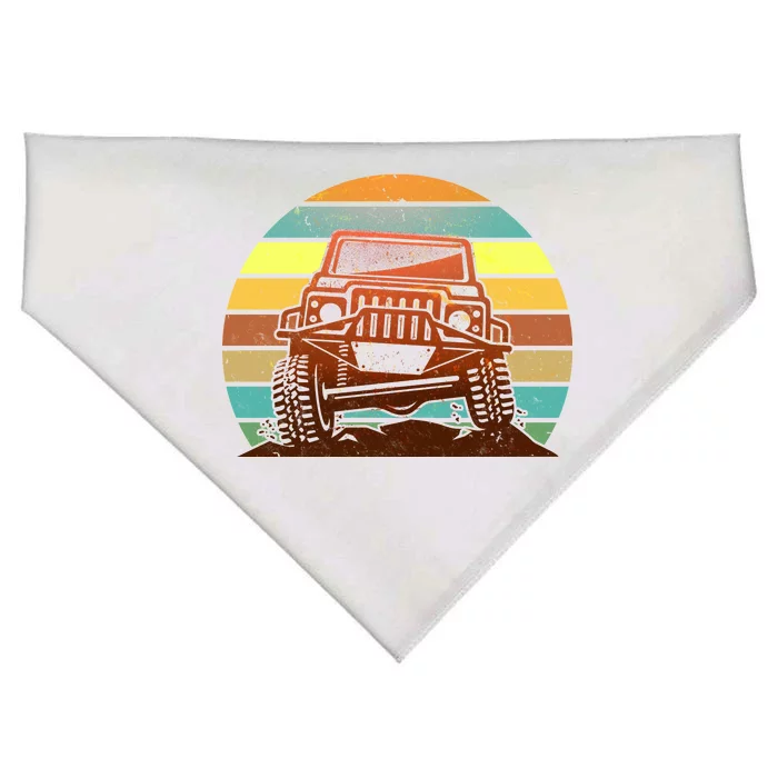 Retro Off Road Truck 4x4 Sunset USA-Made Doggie Bandana