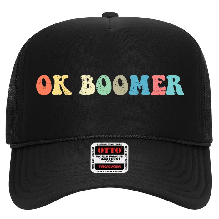 Retro Ok Boomer High Crown Mesh Trucker Hat