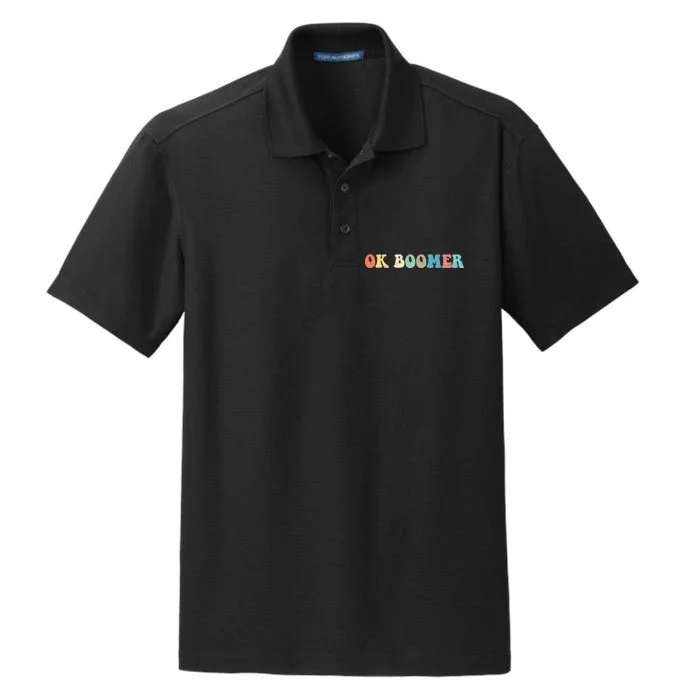 Retro Ok Boomer Dry Zone Grid Performance Polo