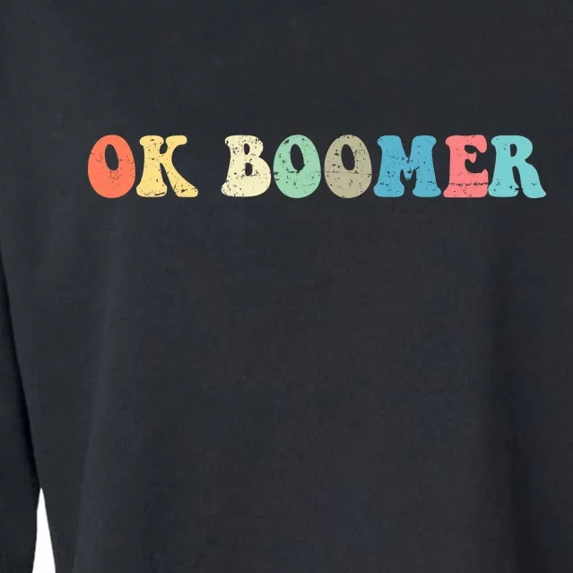 Retro Ok Boomer Cropped Pullover Crew