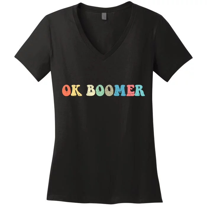 Retro Ok Boomer Women's V-Neck T-Shirt