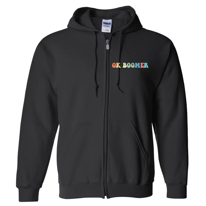 Retro Ok Boomer Full Zip Hoodie