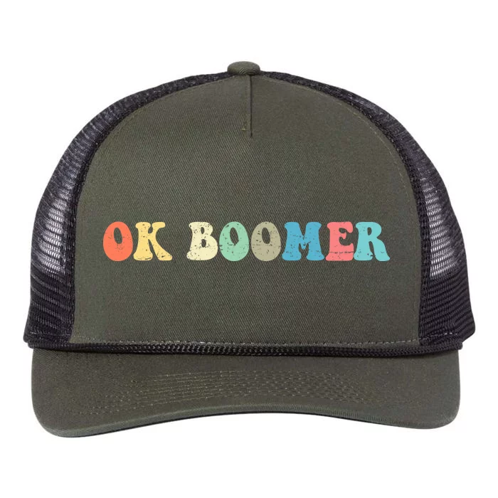 Retro Ok Boomer Retro Rope Trucker Hat Cap