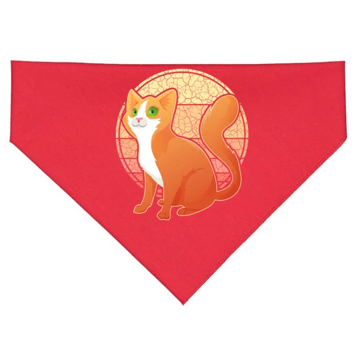 Retro Orange Cat USA-Made Doggie Bandana