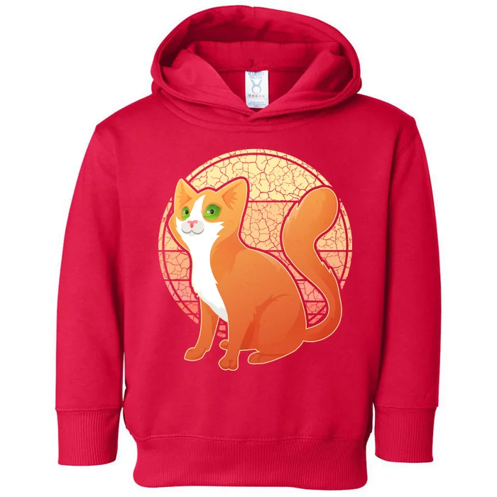 Retro Orange Cat Toddler Hoodie