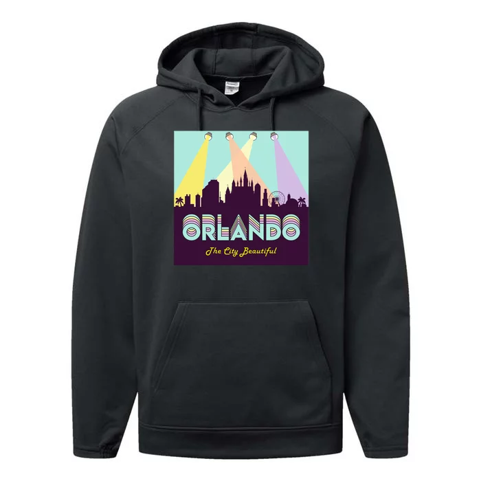 Retro Orlando Florida Performance Fleece Hoodie