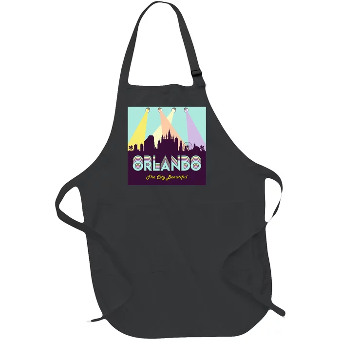 Retro Orlando Florida Full-Length Apron With Pocket