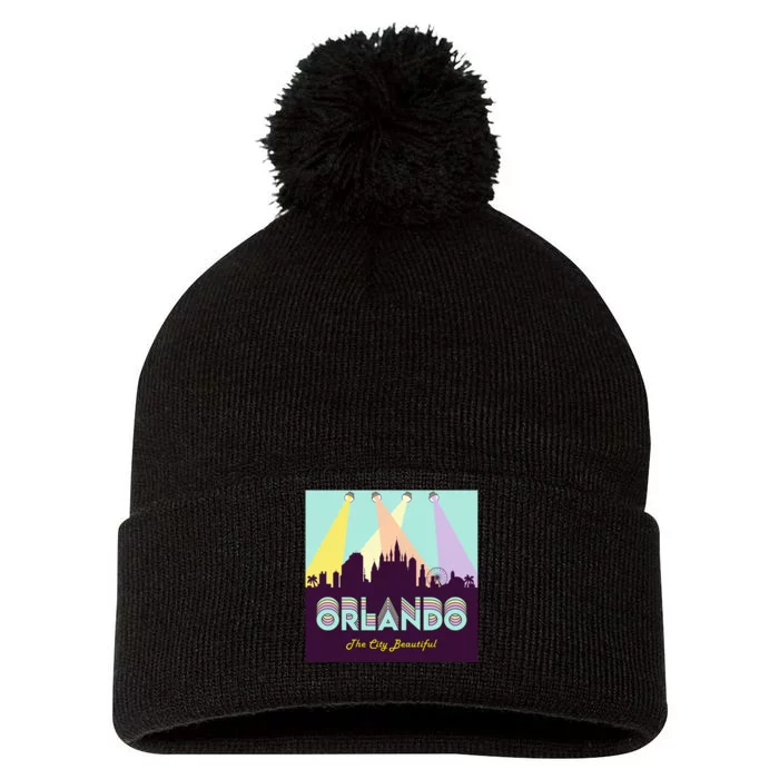 Retro Orlando Florida Pom Pom 12in Knit Beanie